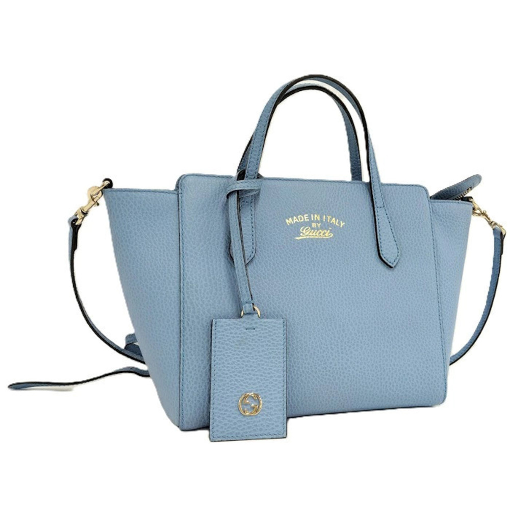 Gucci Swing Shoulder Bag Leather Blue